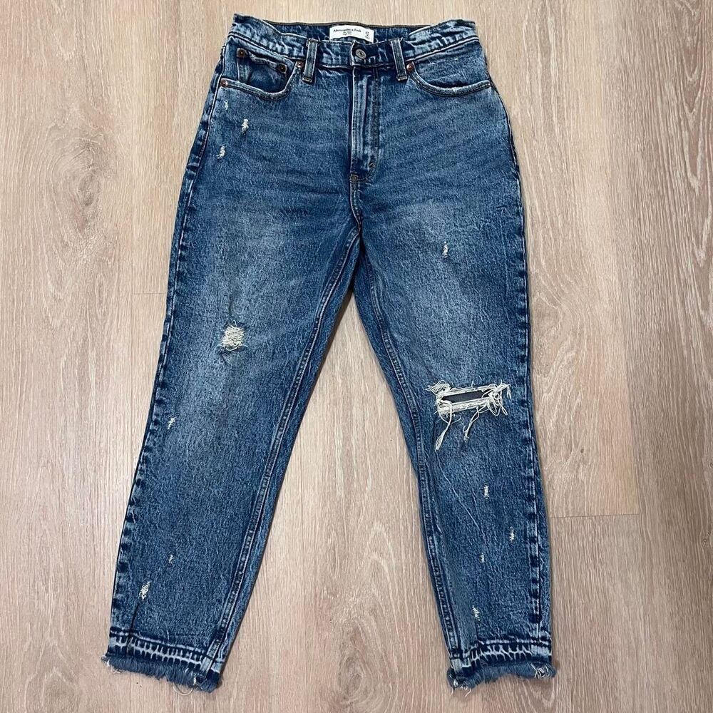 Abercrombie-fitch Women's Blue and Navy Jeans